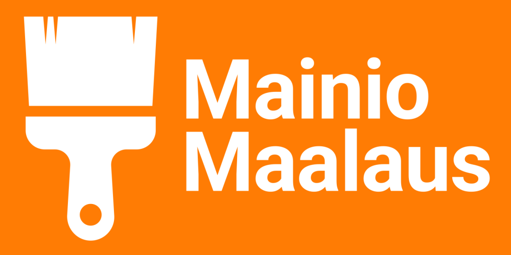 MainioMaalaus logo valkoinen (oranssi tausta) pienempi